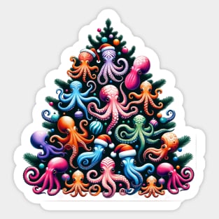 Christmas Octopus Tree Sticker